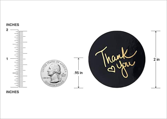 IBAKE 500 2 inch Thank You Stickers – Round Labels with Gold Foil Heart (Black, White, Pink, Navy)– Large Stickers for Small Business Packaging, Envelopes, Gift Bags & Orders – Self-Adhesive Seals - Image 2